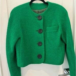 David Hayes 100% Wool green Blazer with shoulders pads vintage 50’s